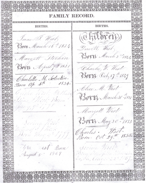 Birth Records of West Family